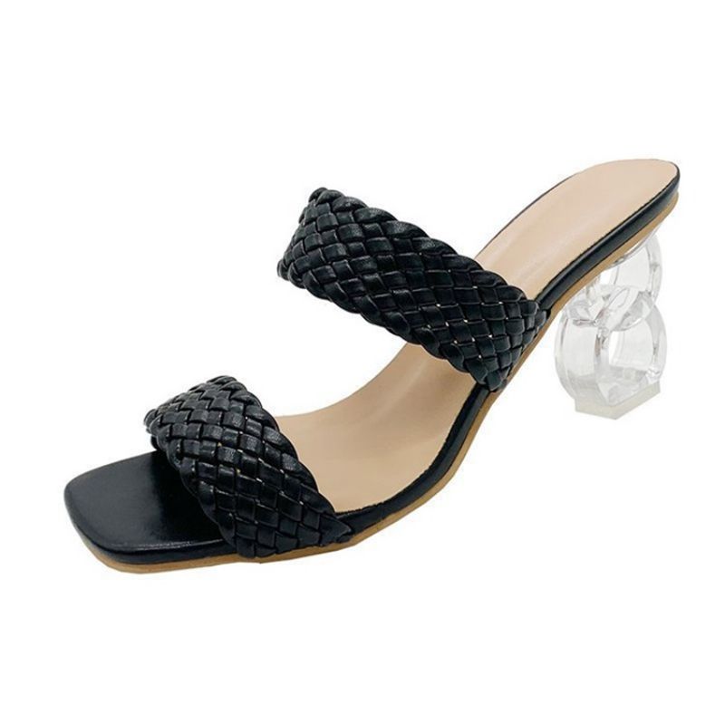 Slip-On Toe Ring Chunky Heel Kvinders Almindelige Hjemmesko