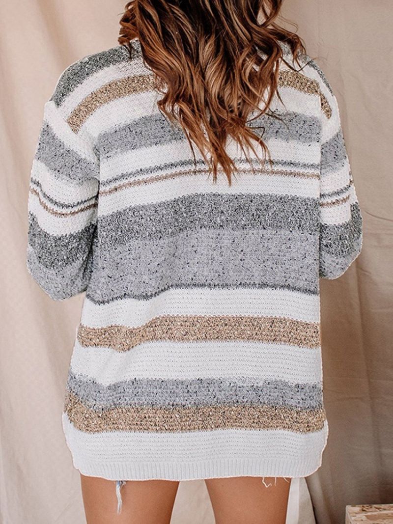 Patchwork Regular Mid-Length Spring Sweater