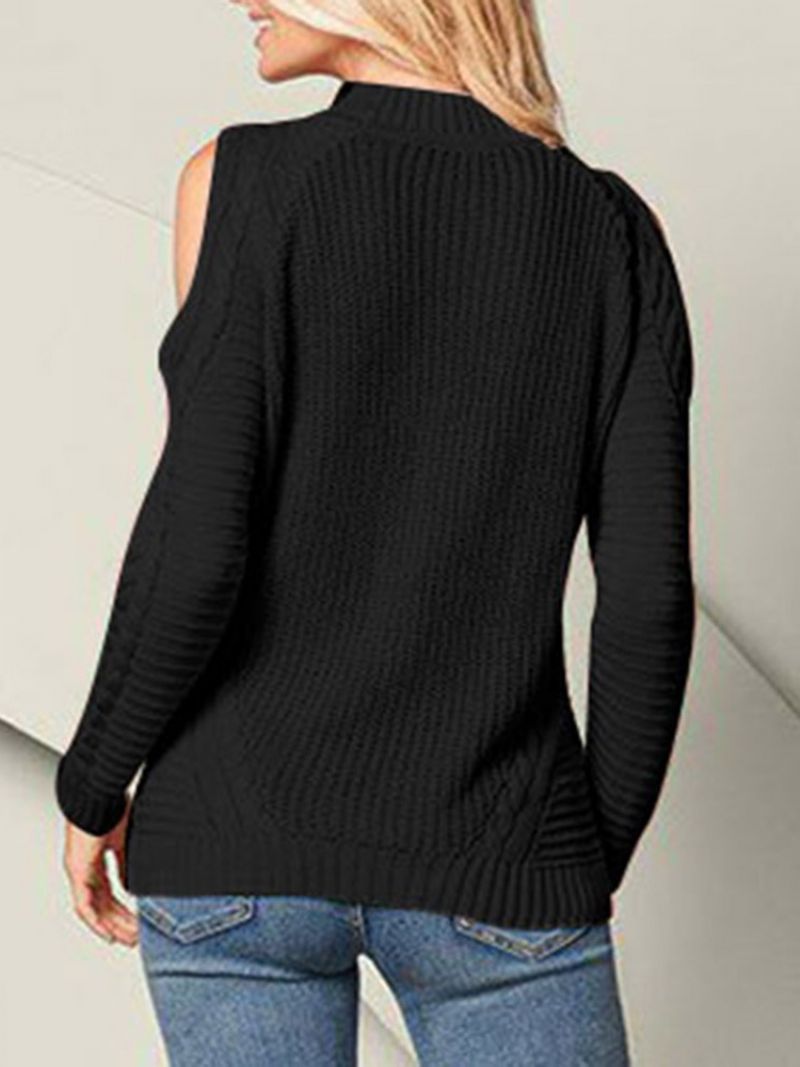 Patchwork Tynd Standard Slank Sweater Til Kvinder