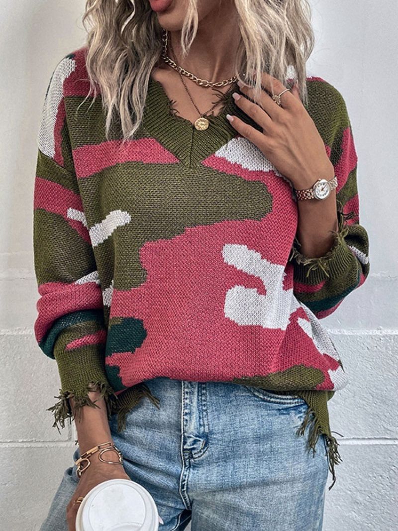 Tassel V-Hals Løs Sweater