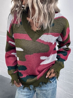 Tassel V-Hals Løs Sweater