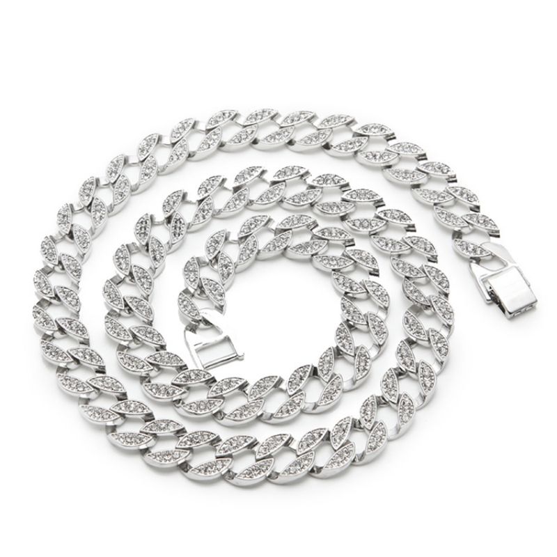 Cuban Link Chain Style Diamante Hiphop Halskæde