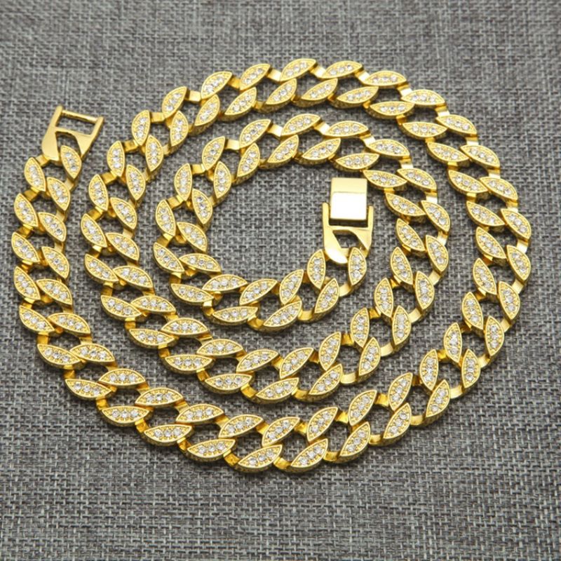 Cuban Link Chain Style Diamante Hiphop Halskæde