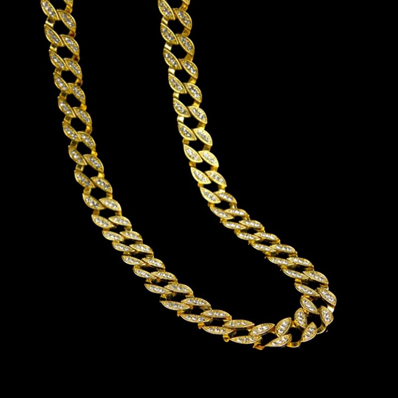 Cuban Link Chain Style Diamante Hiphop Halskæde