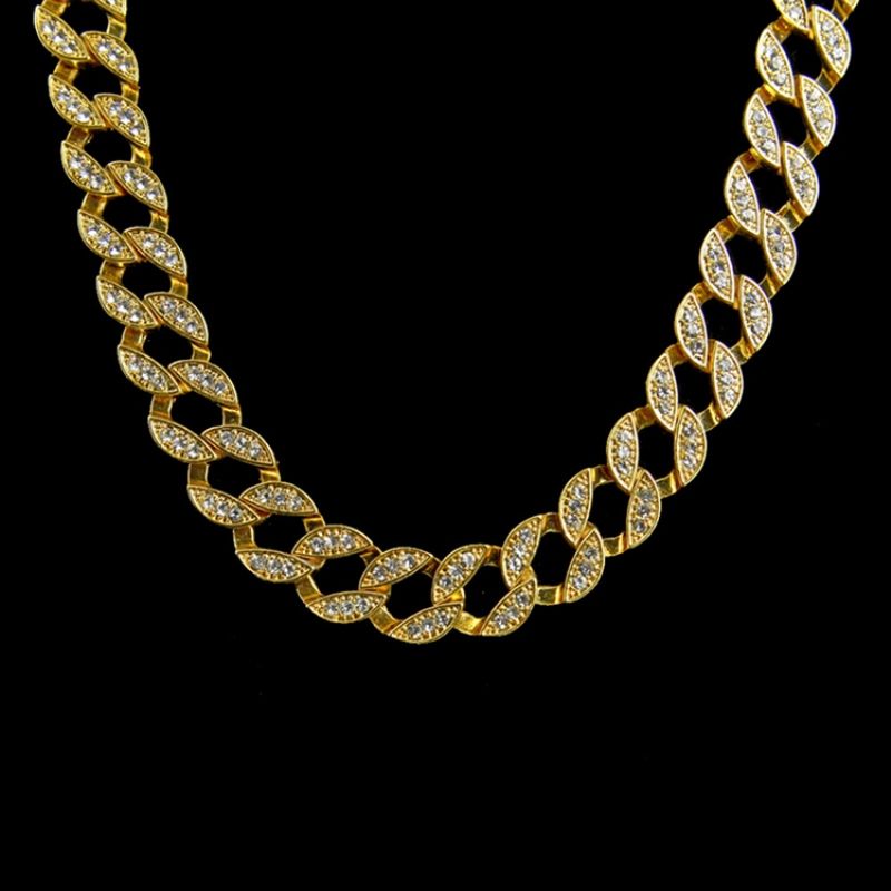 Cuban Link Chain Style Diamante Hiphop Halskæde