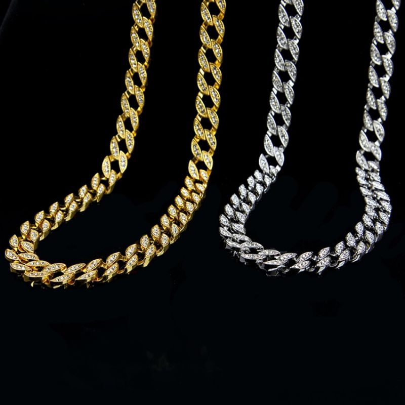 Cuban Link Chain Style Diamante Hiphop Halskæde