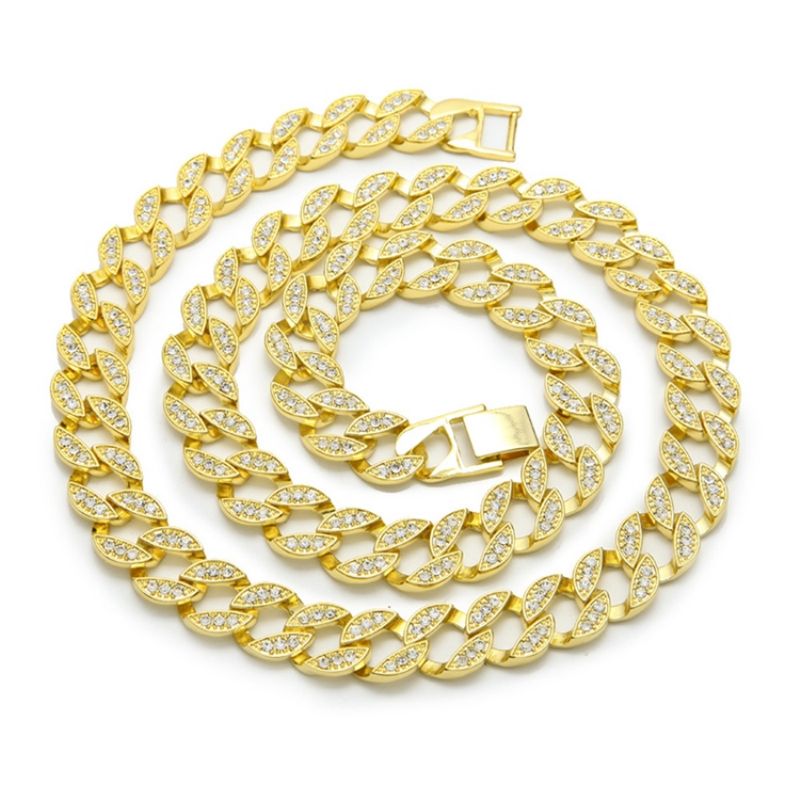 Cuban Link Chain Style Diamante Hiphop Halskæde