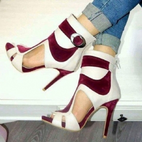 Color Block Peep Toe Stiletto Sandaler