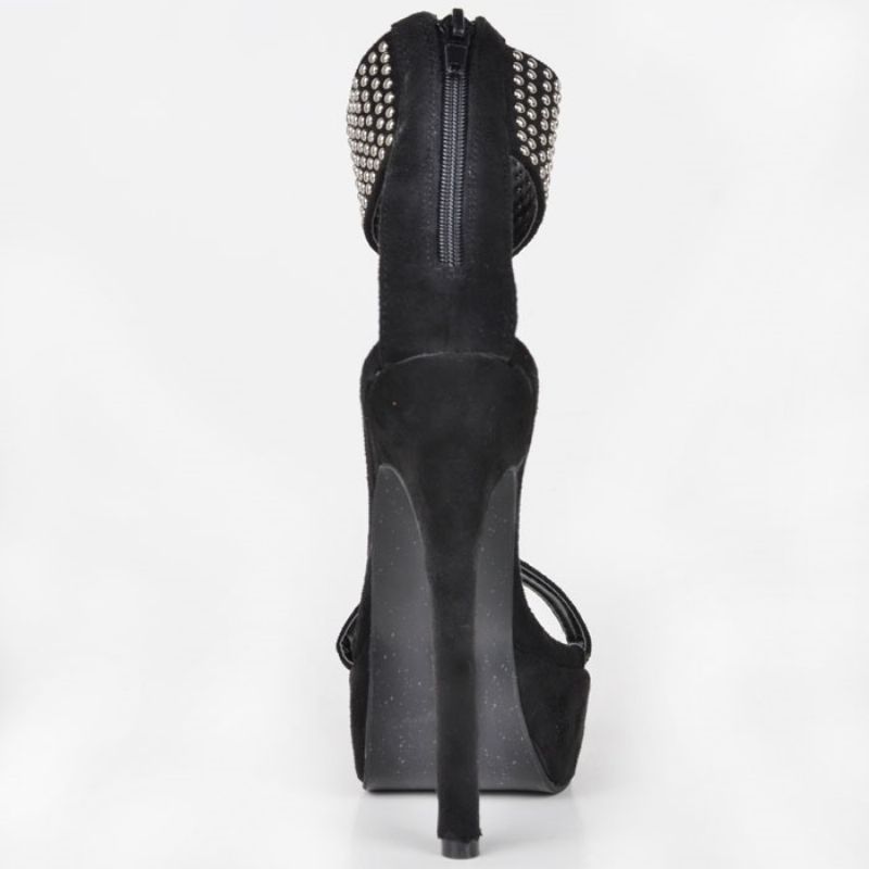 Moderigtige Rhinestone Ankelrem Stiletto-Sandaler