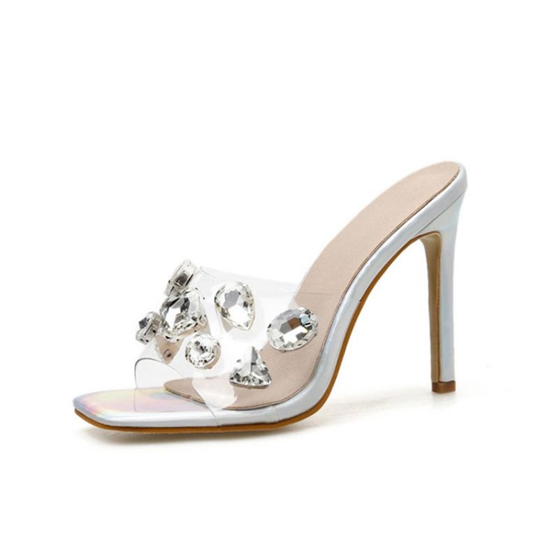 Slip-On Toe Ring Rhinestone Professionelle Hjemmesko Til Kvinder