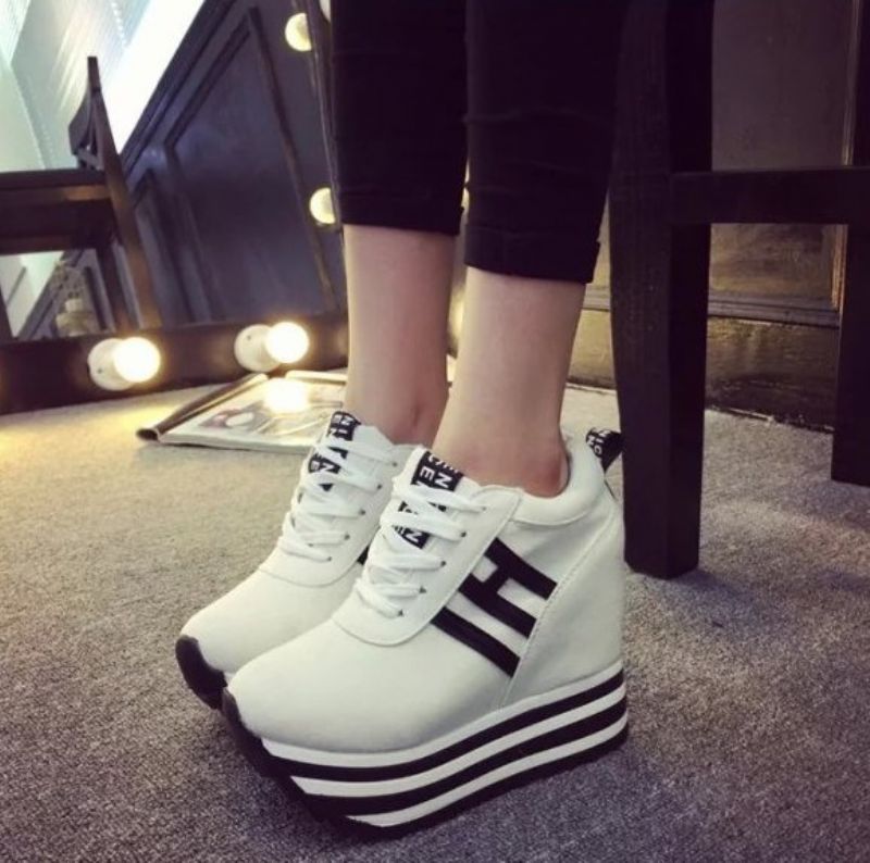 Colour Block Platform Sneakers Til Kvinder