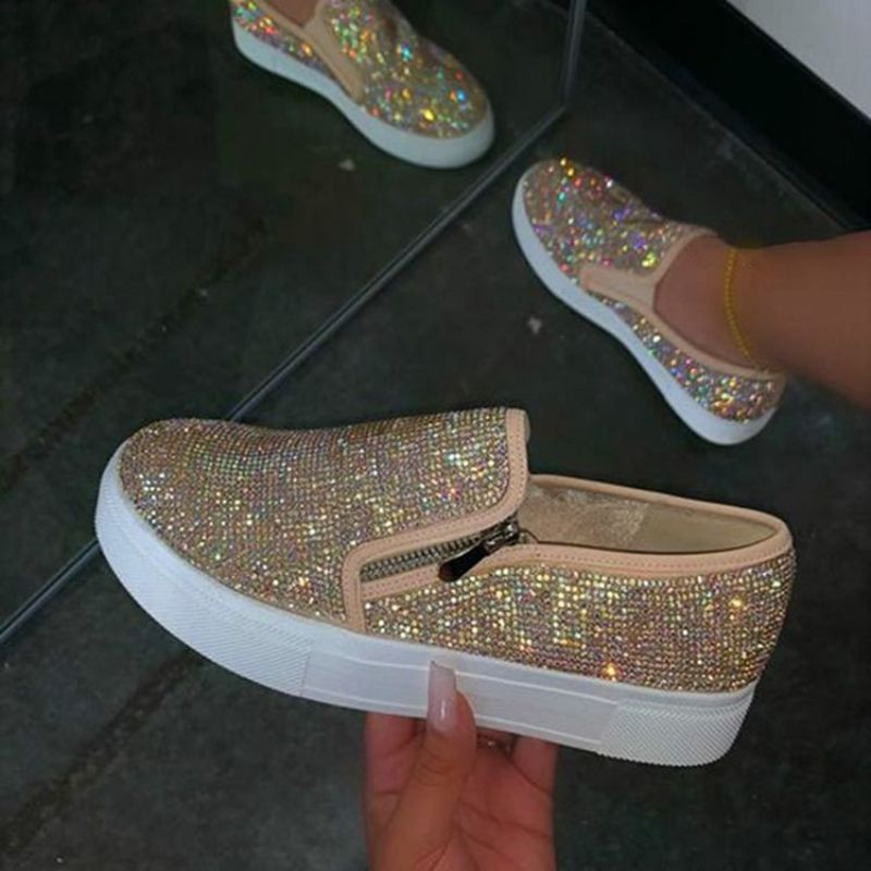 Rhinestone Slip-On Low-Cut Øvre Almindelige Sneakers