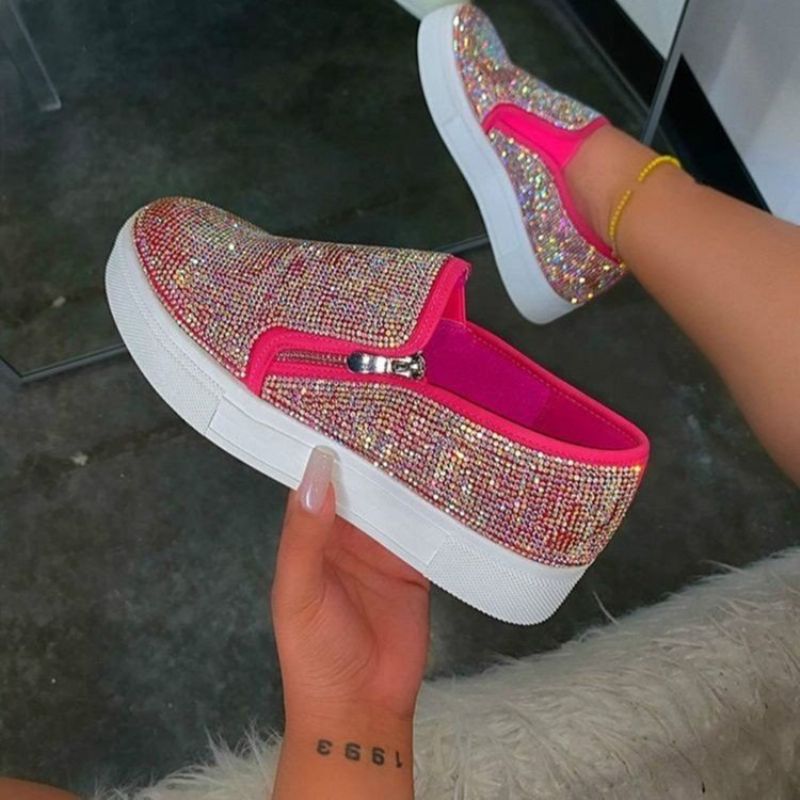 Rhinestone Slip-On Low-Cut Øvre Almindelige Sneakers