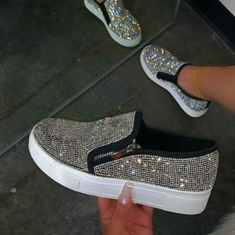 Rhinestone Slip-On Low-Cut Øvre Almindelige Sneakers