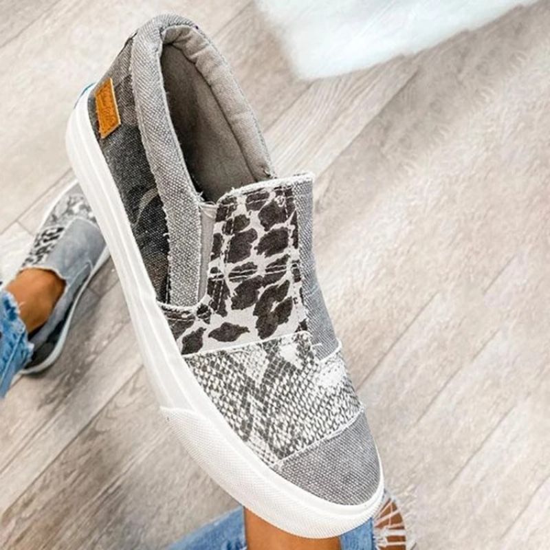 Tråd Slip-On Low-Cut Øvre Leopard Sneakers