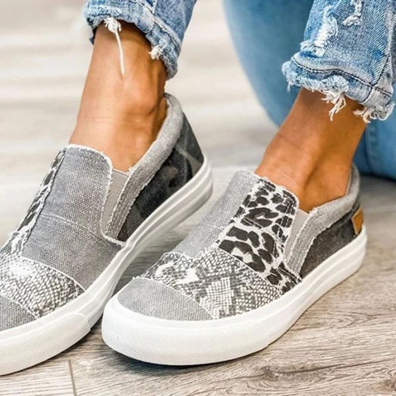 Tråd Slip-On Low-Cut Øvre Leopard Sneakers