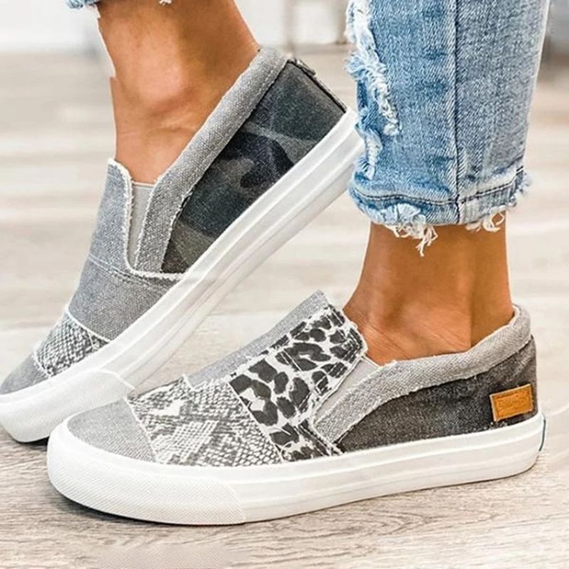 Tråd Slip-On Low-Cut Øvre Leopard Sneakers