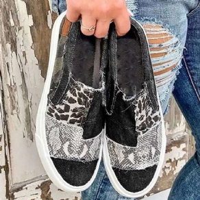 Tråd Slip-On Low-Cut Øvre Leopard Sneakers