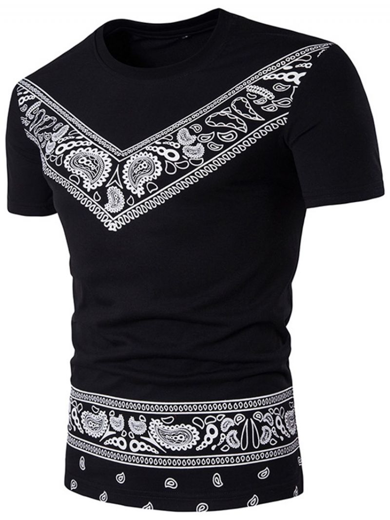 Afrikansk Mode Dashiki T-Shirt Til Mænd Med Rund Hals