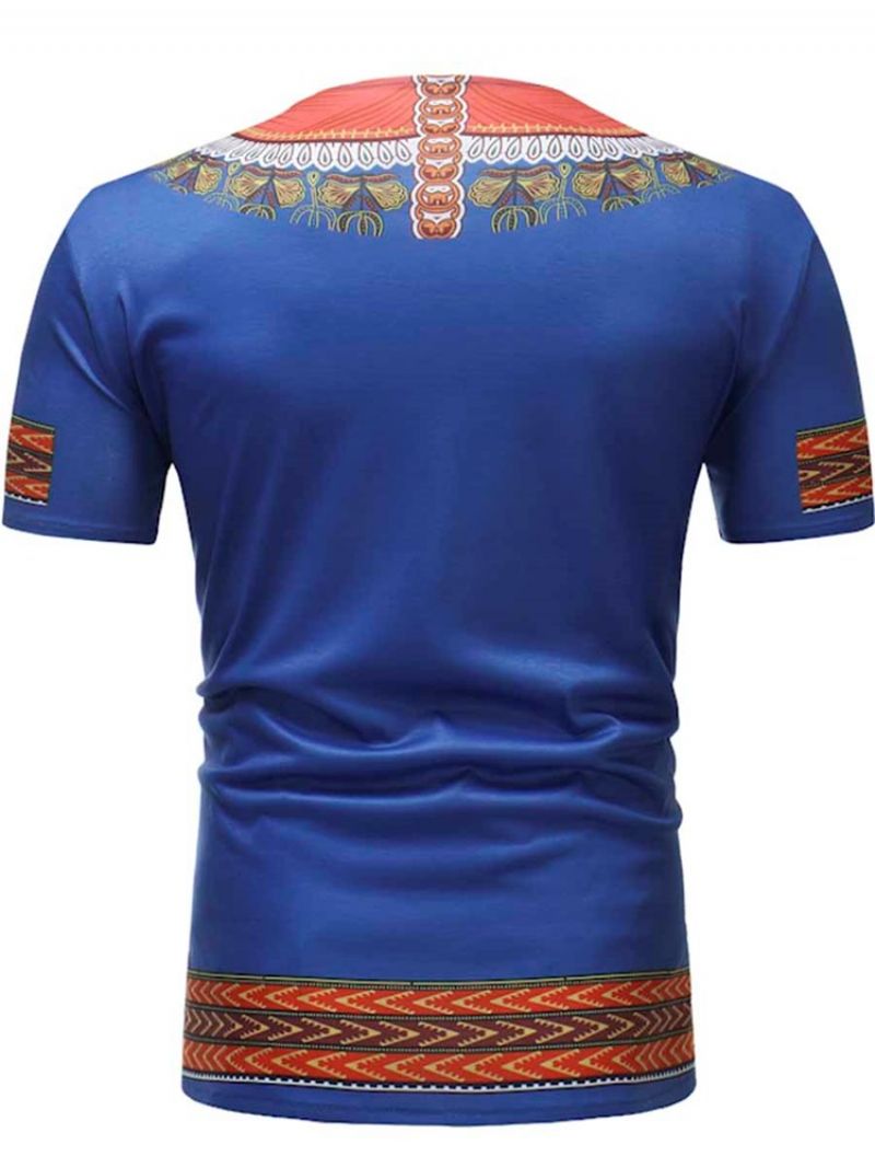 Afrikansk Mode Dashiki-Trykt Smal Kortærmet T-Shirt Til Mænd