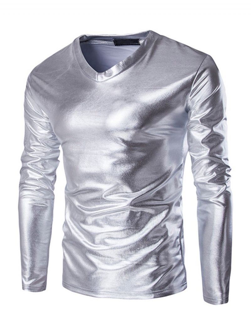 Almindelig V-Hals Europæisk Slim Pullover T-Shirt