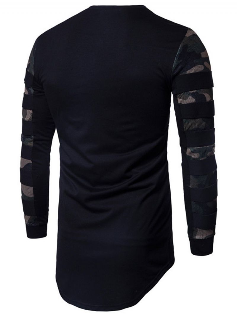 Camouflage Afslappet Rundhalset Slim Langærmet T-Shirt