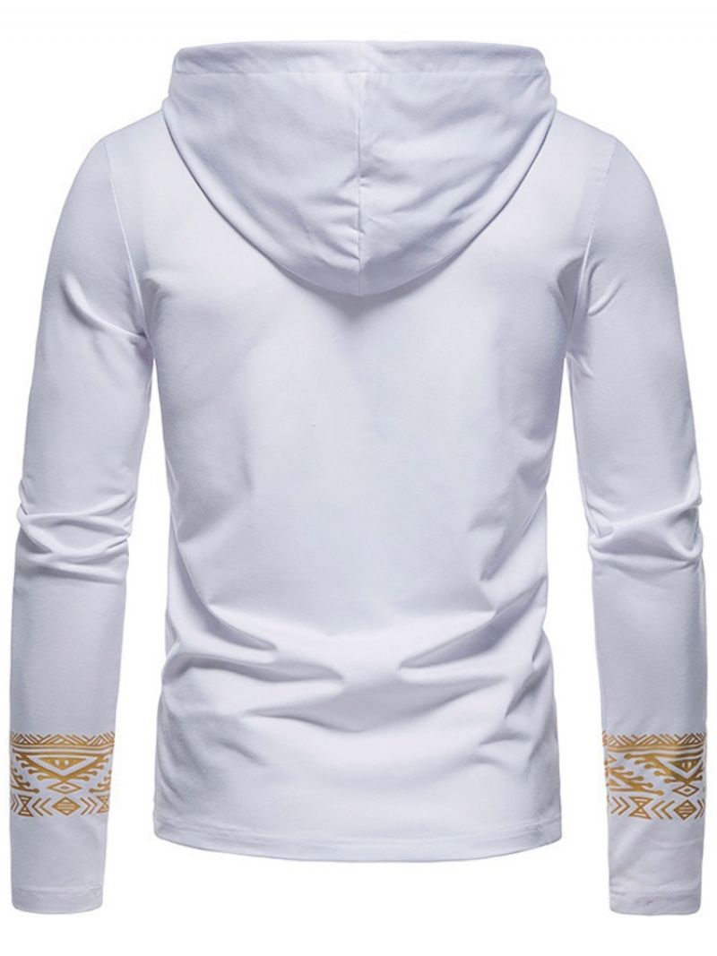 Casual Slim Pullover T-Shirt Med Hættetryk