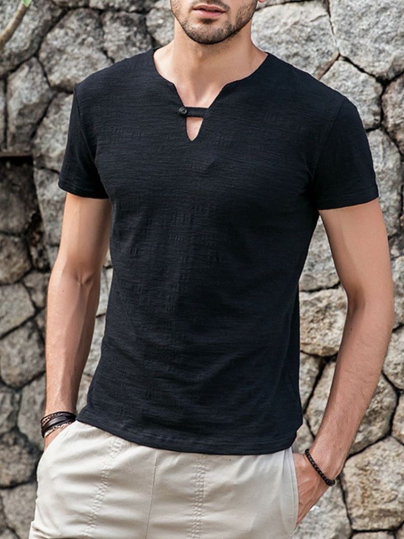 Ensfarvet Pullover Slim T-Shirt