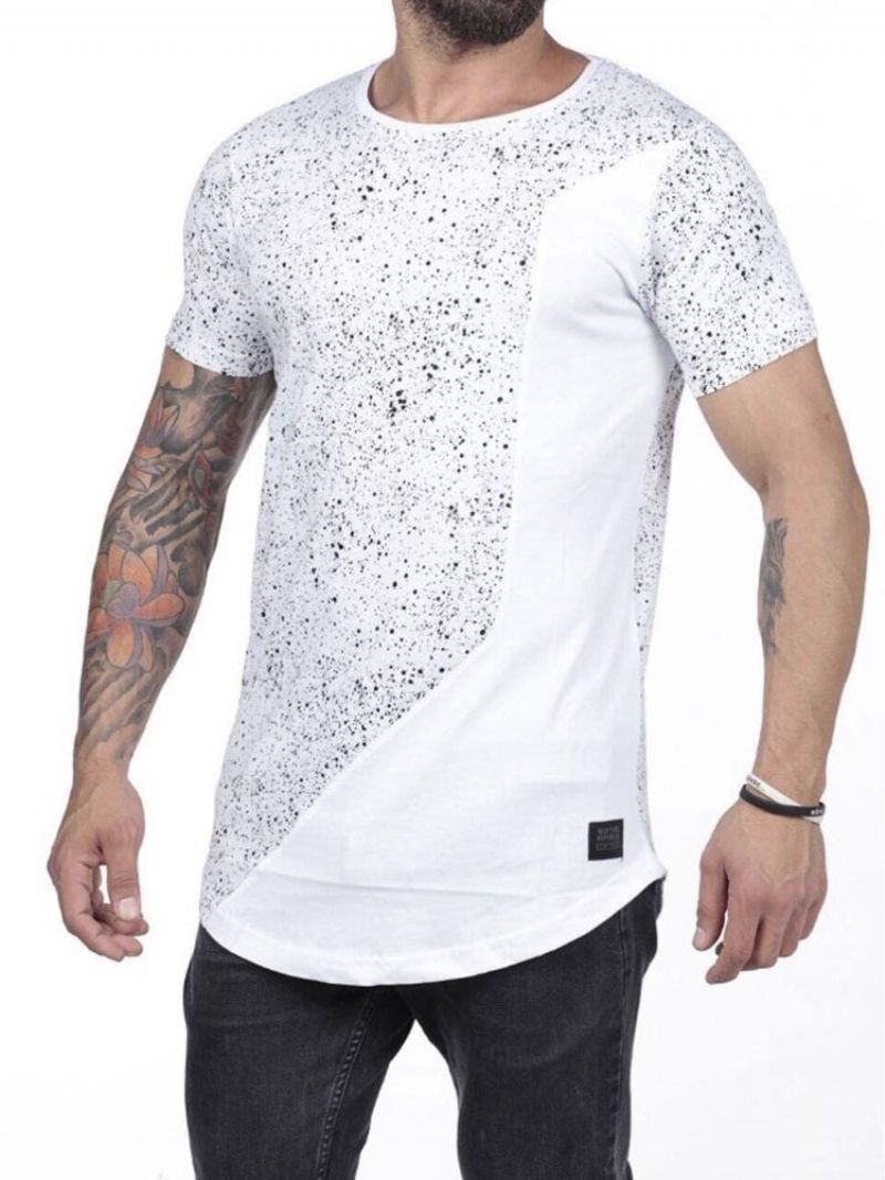 Polka Dots Rund Neck Print Løse Kortærmede Mænds T-Shirt