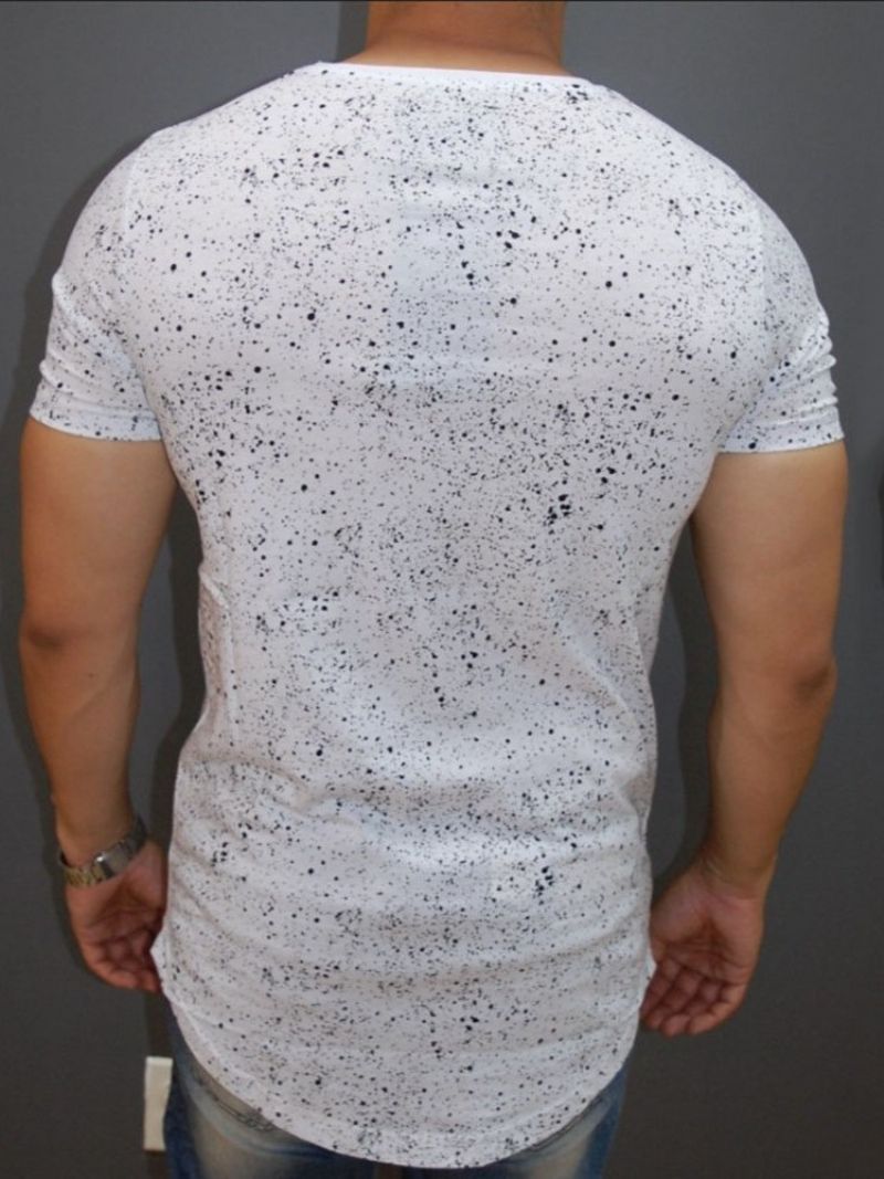 Polka Dots Rund Neck Print Løse Kortærmede Mænds T-Shirt