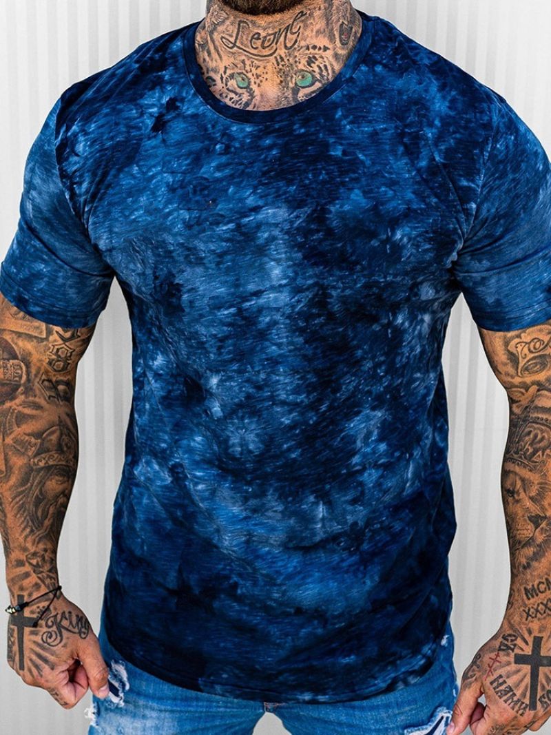 Rund Hals Tie-Dye Casual Slim Pullover T-Shirt