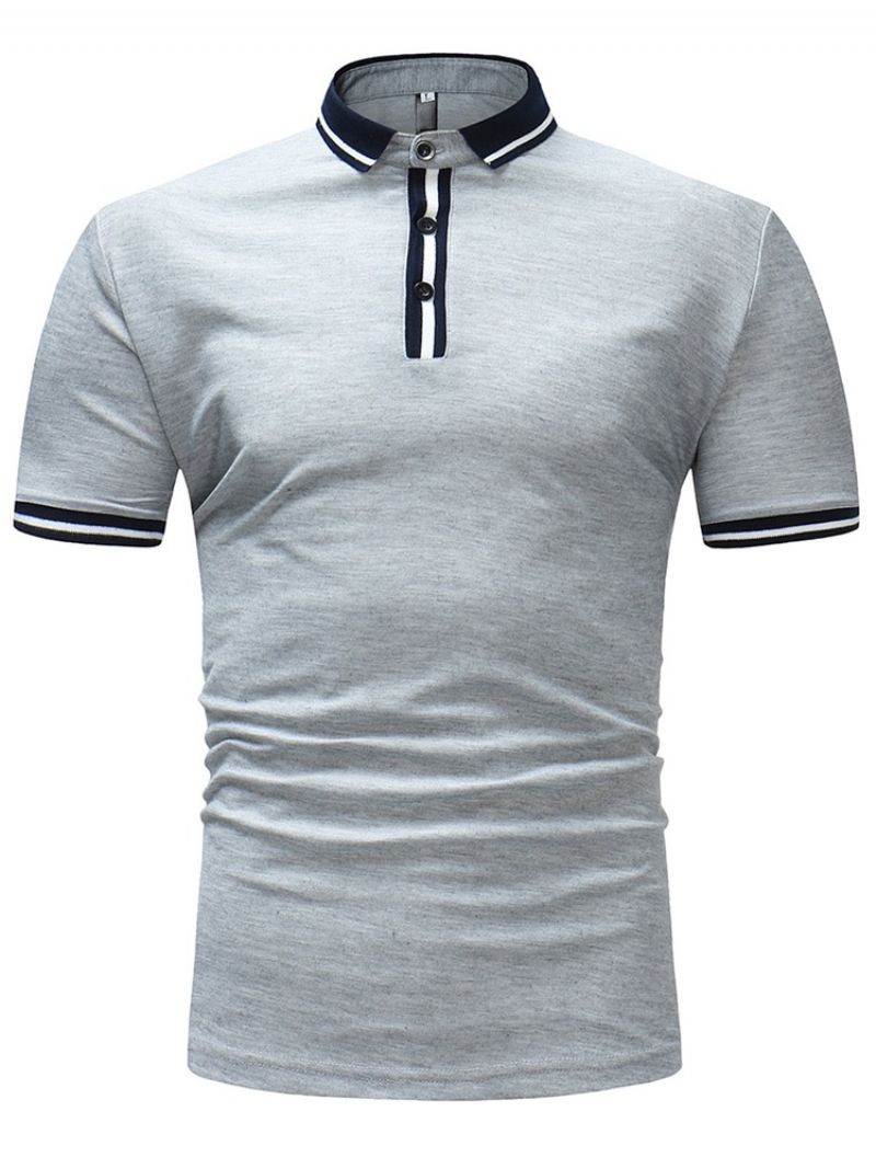 Stripe Plain Slim Fit Polo T-Shirt Til Mænd