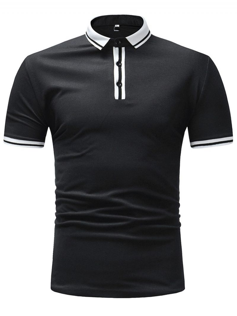 Stripe Plain Slim Fit Polo T-Shirt Til Mænd