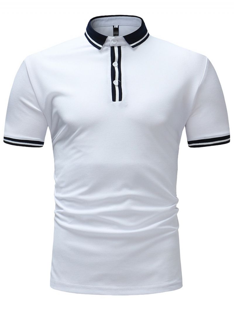 Stripe Plain Slim Fit Polo T-Shirt Til Mænd