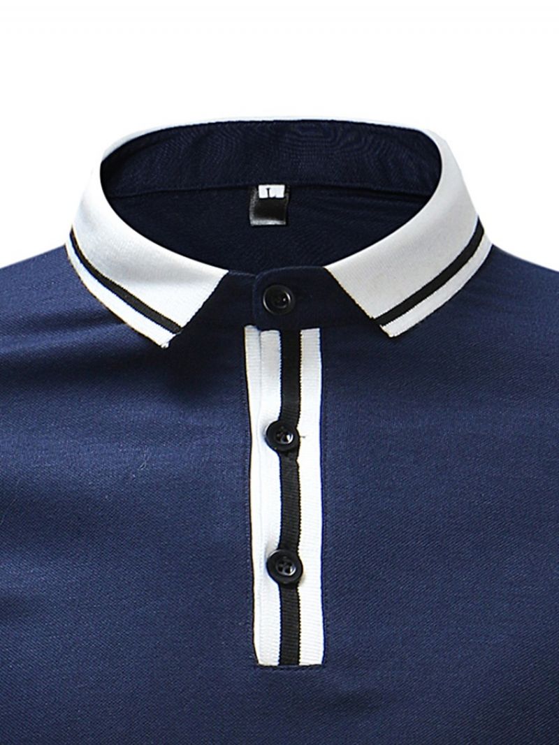 Stripe Plain Slim Fit Polo T-Shirt Til Mænd