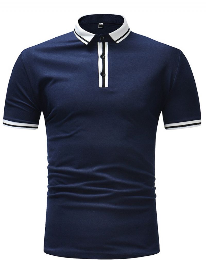 Stripe Plain Slim Fit Polo T-Shirt Til Mænd