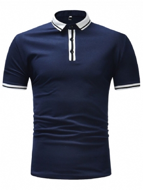 Stripe Plain Slim Fit Polo T-Shirt Til Mænd