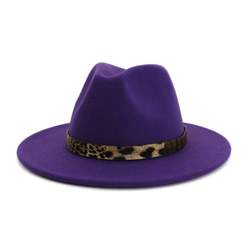 Fedora Hat Print Leopard Vinterhatte