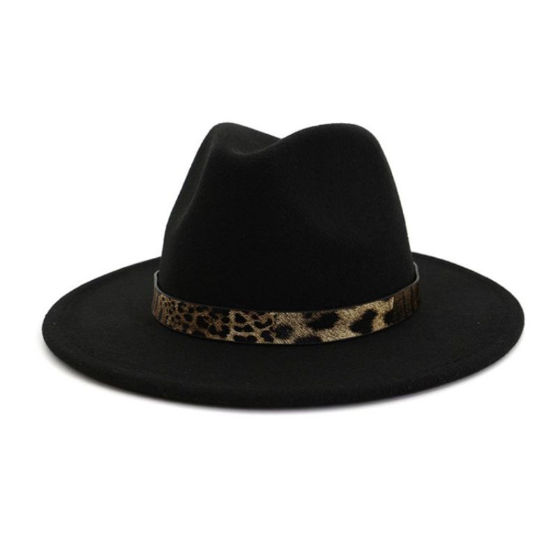 Fedora Hat Print Leopard Vinterhatte