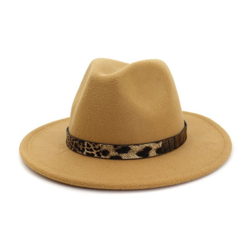 Fedora Hat Print Leopard Vinterhatte