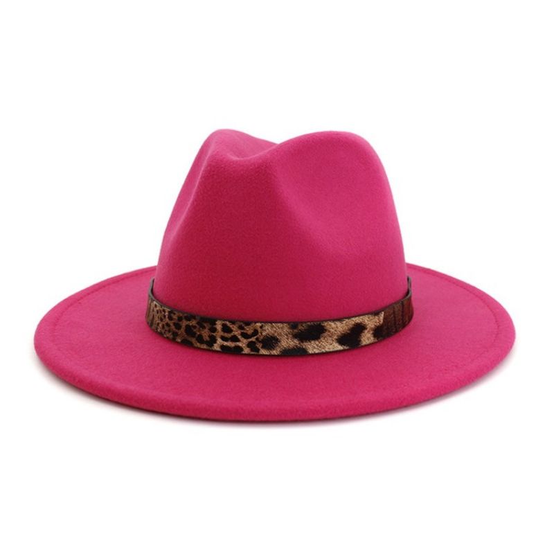 Fedora Hat Print Leopard Vinterhatte