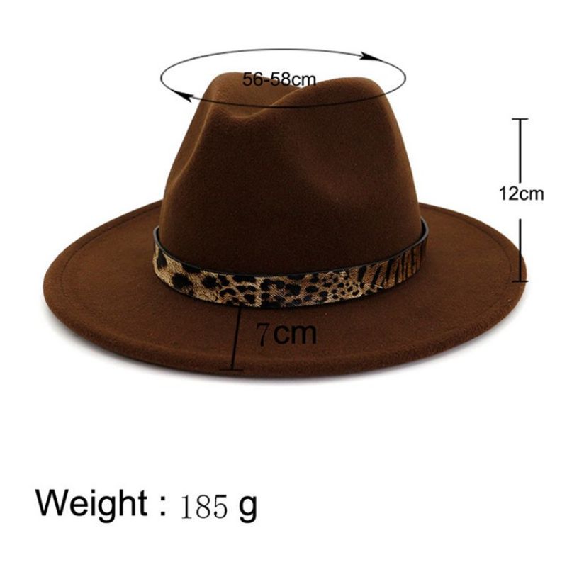 Fedora Hat Print Leopard Vinterhatte