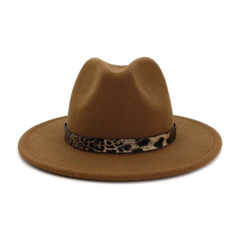 Fedora Hat Print Leopard Vinterhatte