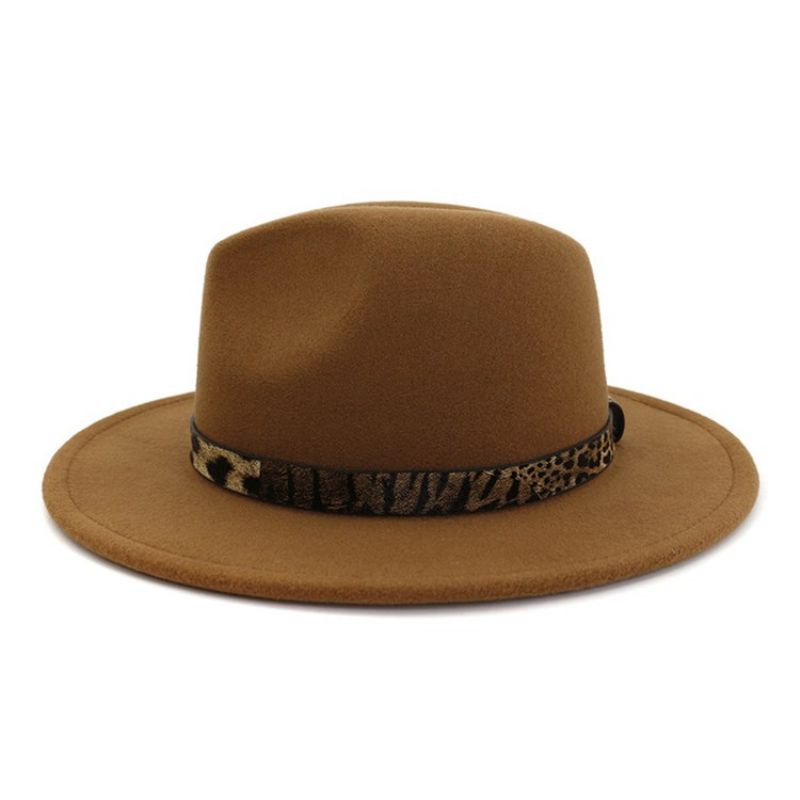 Fedora Hat Print Leopard Vinterhatte