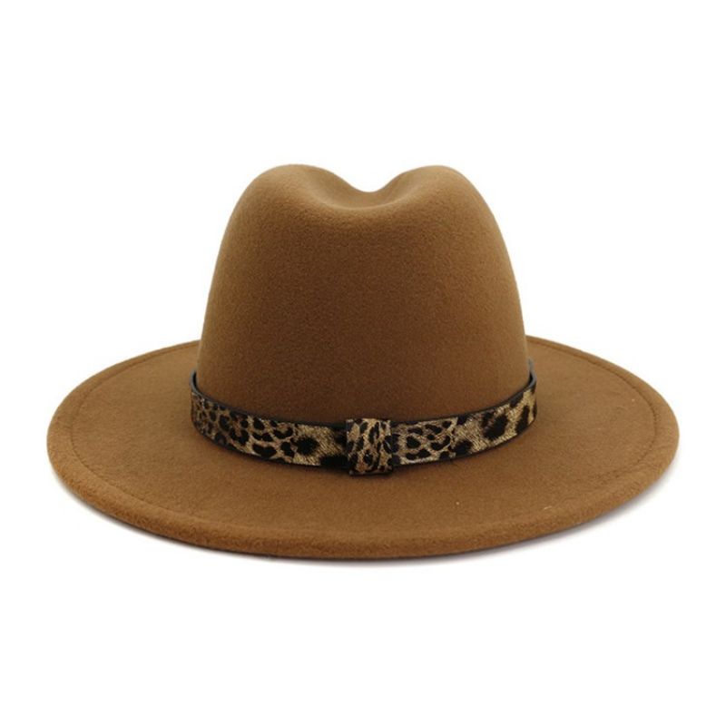 Fedora Hat Print Leopard Vinterhatte