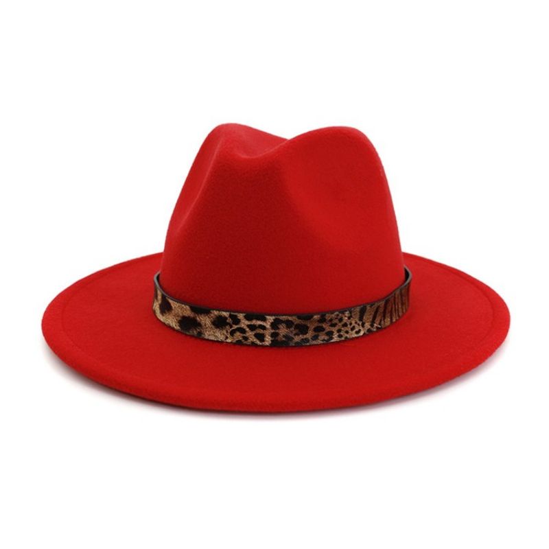 Fedora Hat Print Leopard Vinterhatte