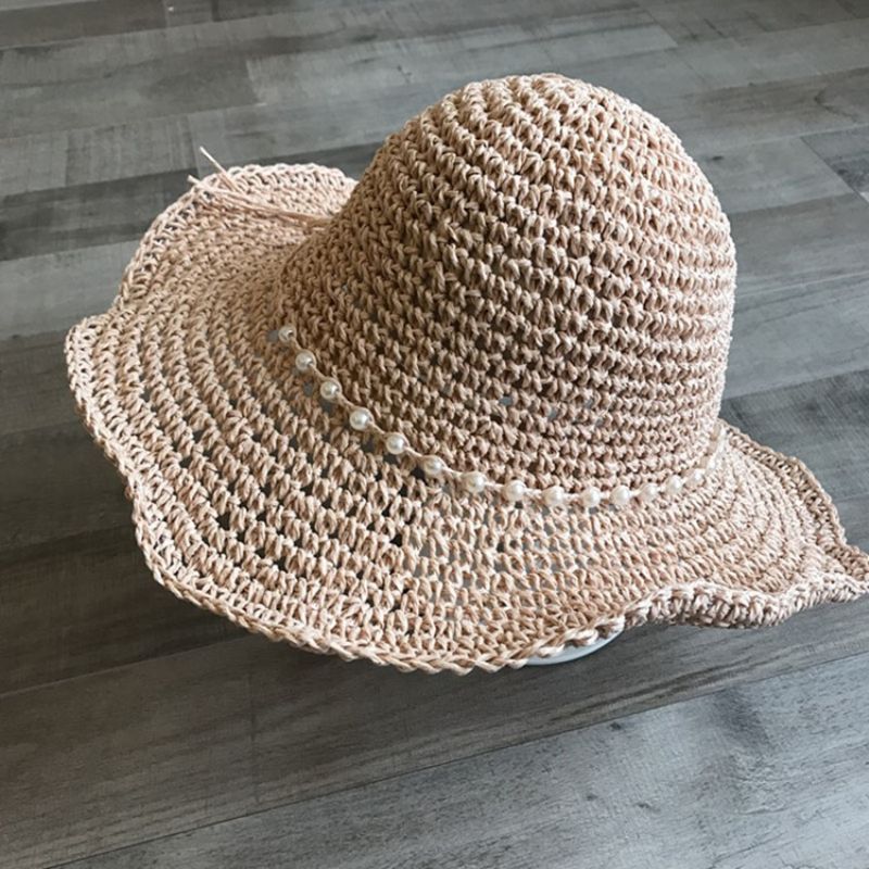 Stråflettet Artikel Pearl Sommer Plain Hat