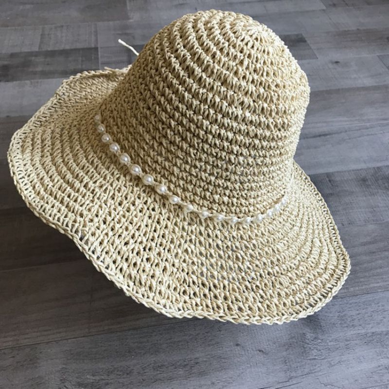 Stråflettet Artikel Pearl Sommer Plain Hat