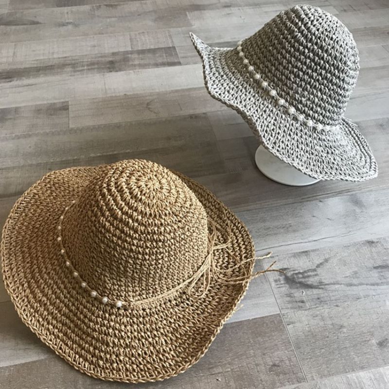 Stråflettet Artikel Pearl Sommer Plain Hat