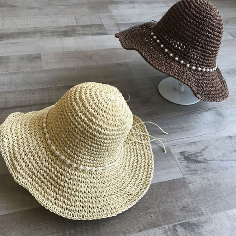 Stråflettet Artikel Pearl Sommer Plain Hat